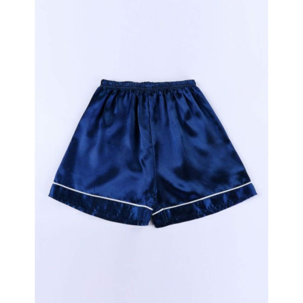 Navy piped trim sleepwear set - Picture 6 of 8